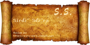 Siró Sára névjegykártya